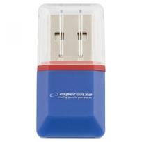Išoriniai duomenų saugojimo įrenginiai // Flash atminties kortelės ir skaitytuvai // EA134B Czytnik kart micro SD USB  niebieski Esperanza