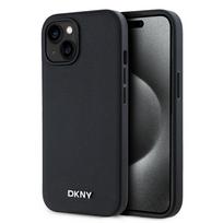 Nugarėlės dėklai DKNY - DKNY PU Leather Silver Metal Logo Magsafe Case for iPhone 15 Black