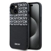 Nugarėlės dėklai DKNY - DKNY PU Leather Repeat Pattern Card Pocket Case for iPhone 14 Black