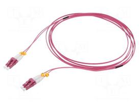Fiber patch cord | OM4 | LC/UPC,both sides | 5m | 50/125um | LSZH | pink