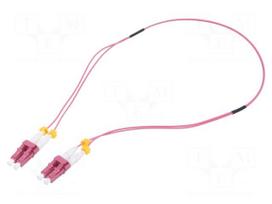 Fiber patch cord | OM4 | LC/UPC,both sides | 1m | 50/125um | LSZH | pink