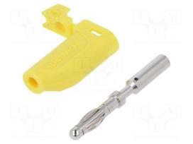 Laboratory connector: 4mm banana | plug | 16A | 33VAC | 70VDC | yellow