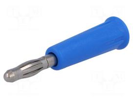 Laboratory connector: 4mm banana | plug | 24A | 30VAC | 60VDC | blue