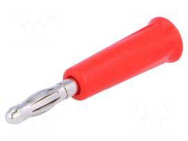 Laboratory connector: 4mm banana | plug | 24A | 30VAC | 60VDC | red