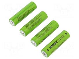 Re-battery: Li-Ion | AA | 1.5V | 1800mAh | Ø14.3x50.3mm | 4pcs.