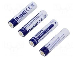 Re-battery: Li-Ion | 10440,AAA,R3 | 1.5V | 750mAh | Ø10.3x44.5mm