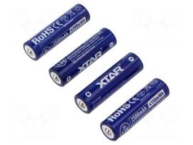 Re-battery: Li-Ion | AA | 1.5V | 2500mAh | Ø14.3x50.3mm | 4pcs.