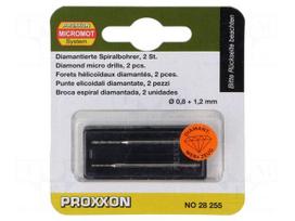 Drill set | Ø: 0.8mm,1.2mm | Drill Bit: for precious stones | 2pcs.