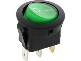 Elektros prekės // Jungikliai elektronikai // 3909# Przełącznik podświetlany okrągły 12v zielony