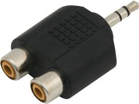Jungtys // Different Audio, Video, Data connection plug and sockets // 3412#                Rozgałęźnik wtyk 3,5st-2gniazdo rca