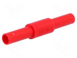 Adapter | red | 36A | Type: insulated | banana 4mm socket,both sides
