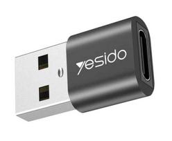 Adapteris yesido  GS09 Mini Aluminum Alloy Usb Type-c U-Disk Card Reader Mouse Convert OTG Adapter Black