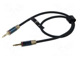Cable | Jack 3.5mm 3pin angled plug,both sides | 0.5m | textile