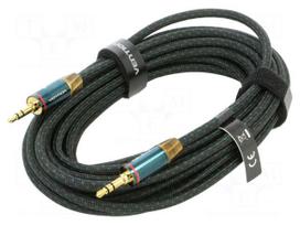 Cable | Jack 3.5mm 3pin angled plug,both sides | 5m | textile