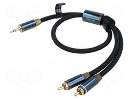 Cable | Jack 3.5mm 3pin plug,RCA plug x2 | 1.5m | black | textile