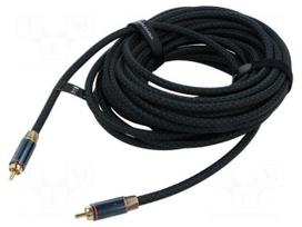 Cable | RCA plug,both sides | 8m | Plating: gold-plated | black