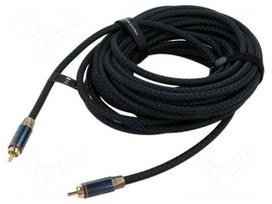 Cable | RCA plug,both sides | 10m | Plating: gold-plated | black
