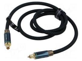 Cable | Toslink plug,both sides | 1m | Plating: gold-plated | black