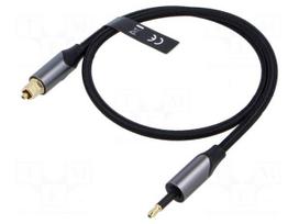 Cable | Toslink 3,5mm Mini plug,Toslink plug | 0.5m | black | PVC