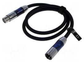 Cable | XLR male 3pin,XLR female 3pin | 1.5m | black | textile