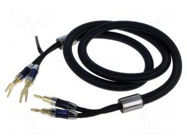 Cable | banana plug x2,fork terminal 2x | 1.5m | black | textile