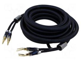 Cable | banana plug x2,fork terminal 2x | 2m | Plating: gold-plated