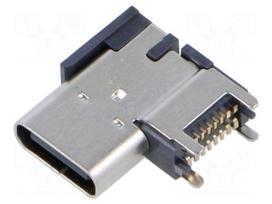 Connector: USB C | socket | SMT | PIN: 16 | side,angled 90° | USB C | 5A