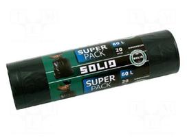 Trash bags | LDPE | black | 60l | 20pcs | Super Pack
