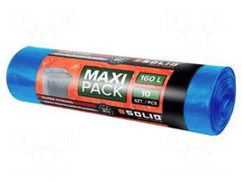 Trash bags | LDPE | blue | 160l | 10pcs | Maxi Pack