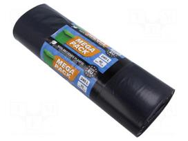 Trash bags | LDPE | black | 240l | 10pcs | Mega Pack