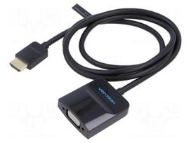 Converter | HDMI plug,VGA female | Full HD 1080p | 1m | black | ABS