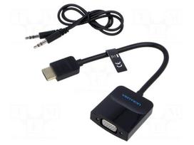 Converter | HDMI plug,VGA female | Full HD 1080p | 0.15m | black | ABS