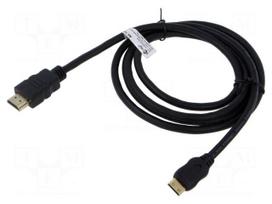 Cable | HDMI plug,mini HDMI plug | PVC | Len: 1m | black | Core: CCS
