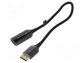 Converter | DisplayPort plug,HDMI socket | 0.25m | black | aluminium