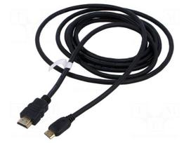 Cable | HDMI plug,mini HDMI plug | PVC | Len: 5m | black | Core: CCS