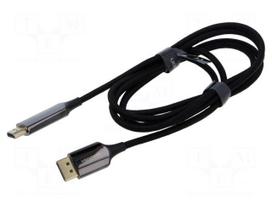 Cable | DisplayPort plug,HDMI socket | textile | 1.8m | zinc alloy