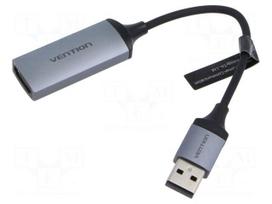 Adapter | HDMI socket,USB A plug,USB C plug | nickel plated | 0.1m