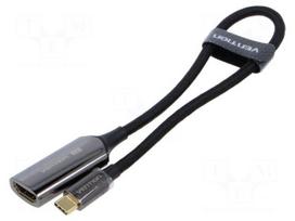 Converter | HDMI socket,USB C plug | gold-plated | 0.25m | black