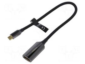 Converter | HDMI socket,USB C plug | gold-plated | 0.25m | black