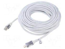 Cable | USB 3.1 | RJ45 plug,USB C plug | nickel plated | 15m | white