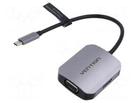 Converter | HDMI socket,USB C plug,VGA female | nickel plated