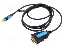 USB to RS232 converter | D-Sub 9pin plug,USB A plug | PVC | 2m