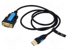 USB to RS232 converter | D-Sub 9pin plug,USB A plug | PVC | 1m