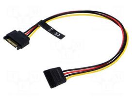 Cable: SATA | SATA 15pin male,SATA 15pin female | 0.3m | 20AWG