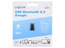 BT adapter | USB A plug | USB | chipset RTL8761BW | 3Mbps | 20m