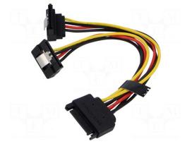 Cable: SATA | SATA 15pin angled male x2,SATA 15pin female | 0.15m