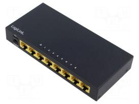 Switch Ethernet | DC socket,RJ45 socket x8 | PnP,PoE (PoE) | black