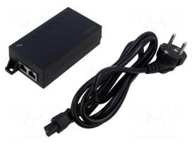 PoE power supply unit | IEC C14,RJ45 socket x2 | 10/100/1000Mbps