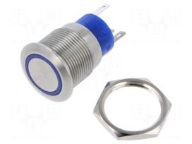Switch: vandal resistant | Pos: 2 | SPST-NO | 3A/250VAC | IP67 | blue