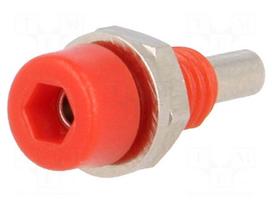Laboratory connector: 2mm banana | socket | 10A | 60VDC | red | 5mΩ